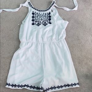 White and Blue Romper